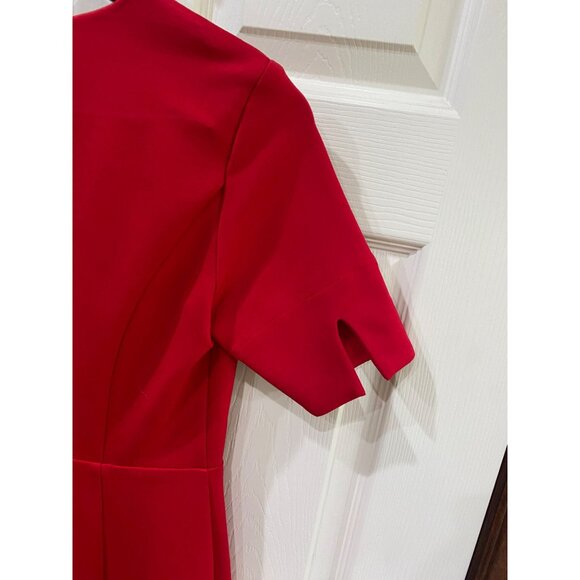 Brooks Brothers Red V-Neck Sheath Dress With Short Sleeves Womens Size 4 - Picture 6 of 12